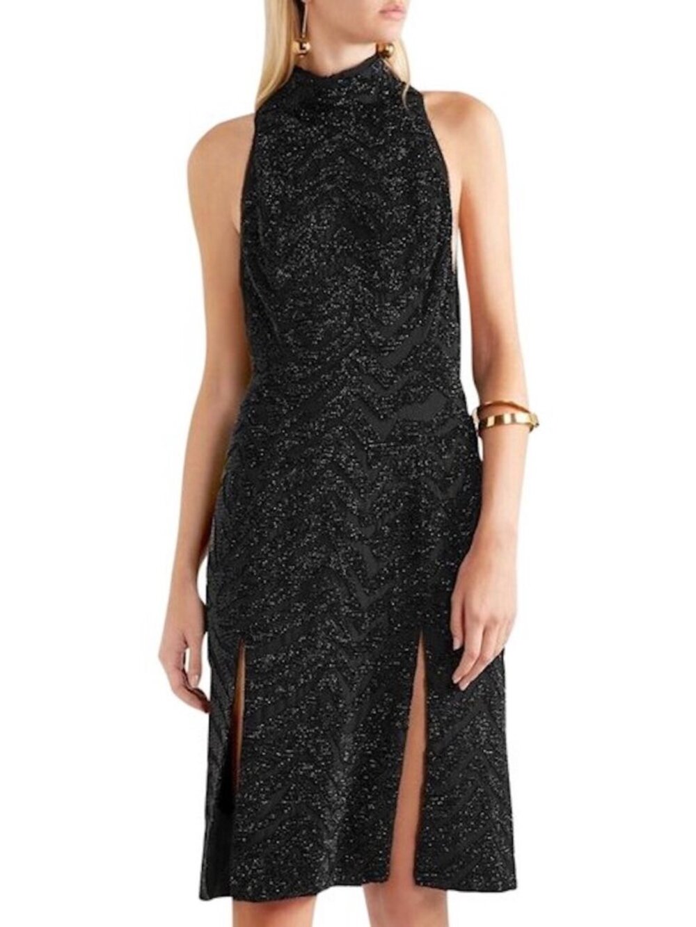 Topshop by Unique Womens Couture Runway Lorne Embellished Midi Silk-georgette 8